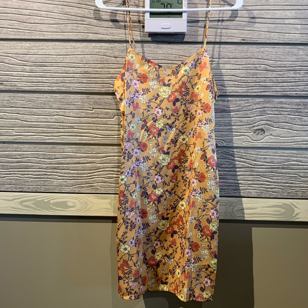 Silk floral slip dress